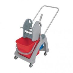 Carucior de curatenie cu galeata rosie 25 l+storcator-Single Plastic Trolley, SPLAST