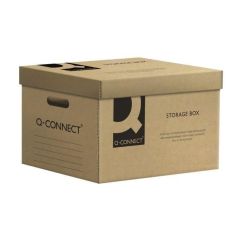 Container arhivare Q-CONNECT cu capac, maro, 515x305x350 mm