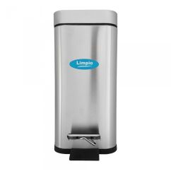 Cos gunoi soft close, inox satinat, cu pedala, LIMPIO, 5l