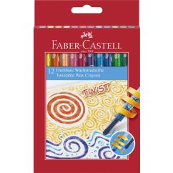 Creioane cerate retractabile 12 culori FABER-CASTELL