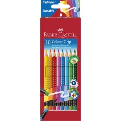 Creioane Colorate 10 culori cu guma grip 2001 FABER-CASTELL