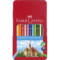 Creioane Colorate 12 culori cutie metal-2 FABER-CASTELL