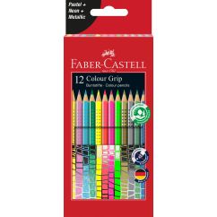Creioane Colorate 12 culori speciale grip FABER-CASTELL