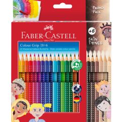 Creioane Colorate 18+6 culori + Tonurile Pielii grip 2001 FABER-CASTELL
