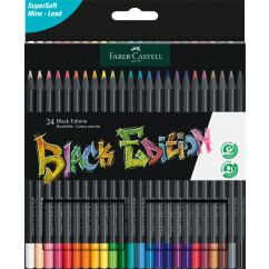 Creioane Colorate 24 culori Black edition FABER-CASTELL