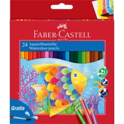 Creioane Colorate acuarela 24 buc + pensula FABER-CASTELL