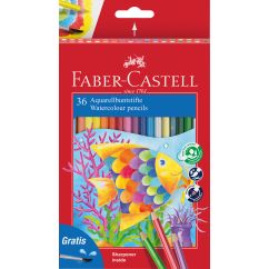 Creioane Colorate acuarela 36 buc + pensula FABER-CASTELL