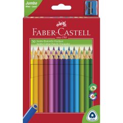 Creioane Colorate Jumbo 30 culori + ascutitoare FABER-CASTELL