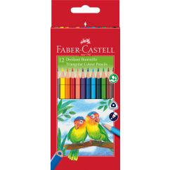 Creioane Colorate triunghiulare 12 culori + ascutitoare ECO FABER-CASTELL