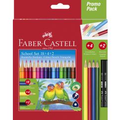 Creioane Colorate triunghiulare 18+4+2 promo FABER-CASTELL