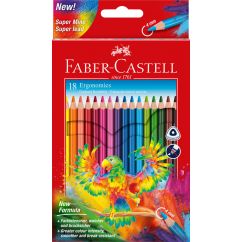 Creioane Colorate triunghiulare 18 culori ergonomics FABER-CASTELL