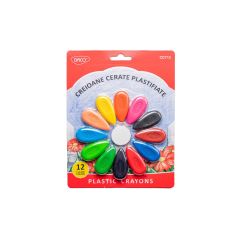 Creion color cerat 12 culori plastifiat DACO