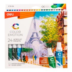 Culori acrilice 24 culori 12ml DELI