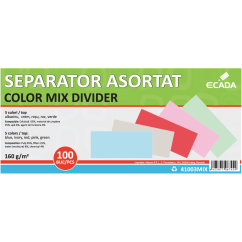 Intercalator carton 105x240mm 160g 100 buc/set culori asorate ECADA