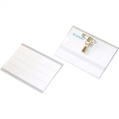Ecuson orizontal DONAU cu ac si clips, pvc transparent