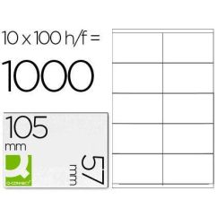 Etichete autoadezive Q-CONNECT 10/A4, 105 X 57 mm, albe, pretaiate, 100 coli/top