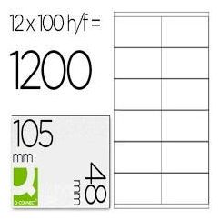 Etichete autoadezive Q-CONNECT 12/A4, 105 x 48 mm, albe, pretaiate, 100 coli/top
