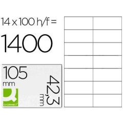Etichete autoadezive Q-CONNECT 14/A4, 105 X 42,3 mm, albe, pretaiate, 100 coli/top