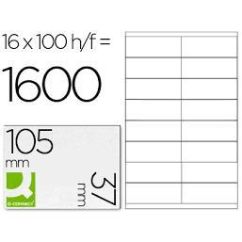 Etichete autoadezive Q-CONNECT 16/A4, 105 x 37 mm, albe, pretaiate, 100 coli/top