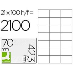 Etichete autoadezive Q-CONNECT 21/A4, 70 x 42.3 mm, albe, pretaiate, 100 coli/top
