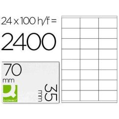 Etichete autoadezive Q-CONNECT 24/A4, 70 x 37 mm, albe, pretaiate, 100 coli/top