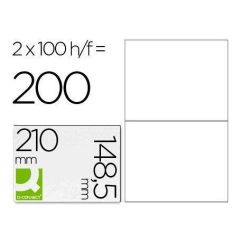 Etichete autoadezive Q-CONNECT 2/A4, 210 X 148.5 mm, albe, pretaiate, 100 coli/top