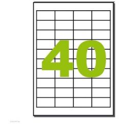 Etichete autoadezive Q-CONNECT 40/A4, 48.5 x 25.4 mm, albe, pretaiate, 100 coli/top