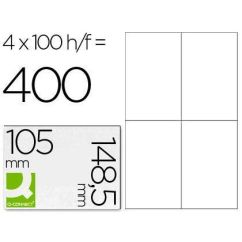 Etichete autoadezive Q-CONNECT 4/A4, 105 X 148.5 mm, albe, pretaiate, 100 coli/top