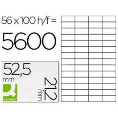 Etichete autoadezive Q-CONNECT 56/A4, 52.5 x 21.2 mm, albe, pretaiate, 100 coli/top