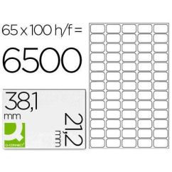 Etichete autoadezive Q-CONNECT 65/A4, 38.1 x 21.2 mm, albe, pretaiate, 100 coli/top