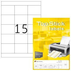 Etichete autoadezive TOPSTICK LABELS 15/A4, 70x50.8 mm, albe, pretaiate, 100 coli/top