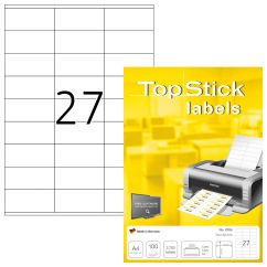 Etichete autoadezive TOPSTICK LABELS 27/A4, 70x32 mm, albe, pretaiate, 100 coli/top