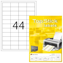Etichete autoadezive TOPSTICK LABELS 44/A4, 48,3 x 25,4 mm, albe, pretaiate, 100 coli/top