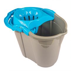 Galeata cu storcator premium, gri-turcoaz, LUXIA, 14l