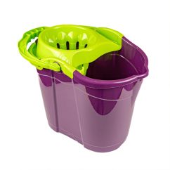 Galeata cu storcator premium, mov-verde, LUXIA, 14l