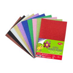 Hartie gumata glitter autoadeziva 10 culori DACO