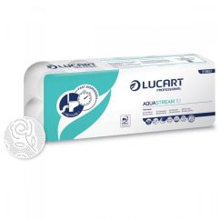 Hartie igienica alba 2 straturi, 22m, Aquastream 10, LUCART, 10role/set