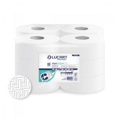 Hartie igienica mini jumbo alba 2 straturi, 150m, Aquastream 150, LUCART, 12role/bax