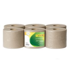 Hartie igienica mini jumbo natur 1 strat, KOOBIC, 300gr, 12role/bax