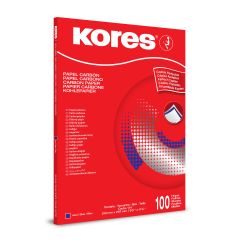 Indigo A4 KORES, scris manual, 100 file, albastru