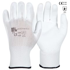 Manusi Rhino Safety Flexiwhite Eco imersate in PU alb