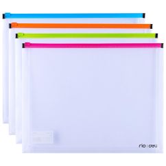Mapa protectie zip cu burduf A4 DELI