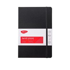 Agenda notebook A5, 80 file, negru, DACO