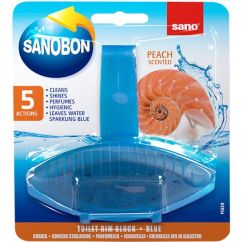Odorizant solid pentru vasul toaletei, Peach, SANO Bon Blue, 55gr
