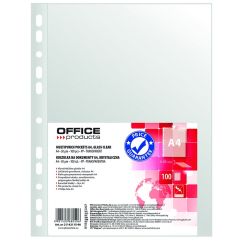 Folie protectie pentru documente A4, 30 microni, 100/set, Office Products - cristal