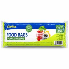 Pungi alimentare rezistente, 2kg, 25x38 cm, CLARINA, 200 buc/rola