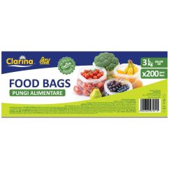 Pungi alimentare rezistente, 3kg, 28x38 cm, CLARINA, 200 buc/rola