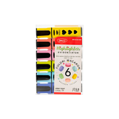 Set 6 marker evidentiator cu lichid macaron DACO