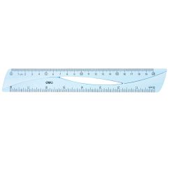 Rigla 20cm albastra transparenta DELI