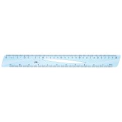 Rigla 30cm albastra transparenta DELI